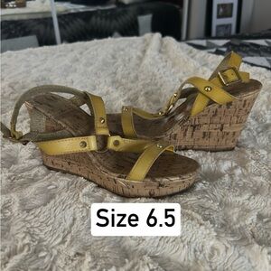 Montego Bay Club Yellow Wedge Sandals